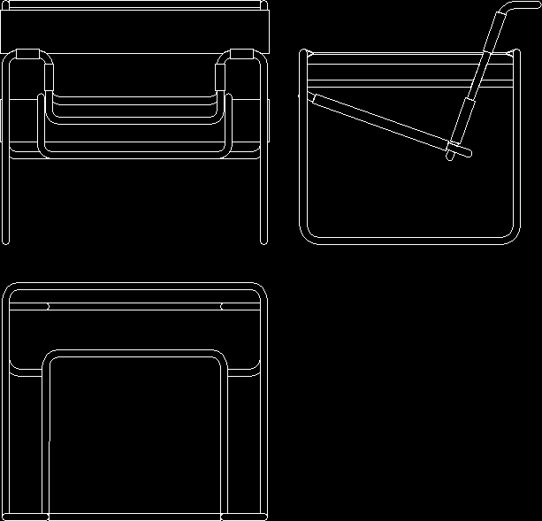 Planos de Marcel beuer; wassily chair; 1925, en Sillas 2d – Muebles equipamiento