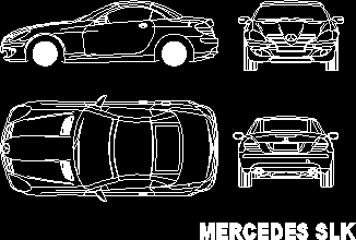 Planos de Mercedes slk 4 vistas, en Automóviles en 2d 4 vistas – Medios de transporte