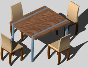 Planos de Mesa de comedor 3d, en Mesas y juegos de comedor 3d – Muebles equipamiento