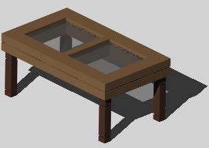 Planos de Mesa de madera y vidrio 3d, en Mesas y juegos de comedor 3d – Muebles equipamiento
