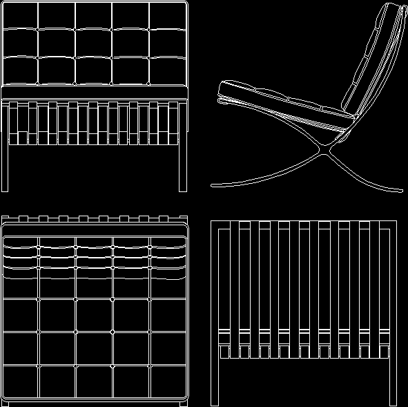 Planos de Mies van der rohe; the barcelona chair; 1929, en Sillas 2d – Muebles equipamiento