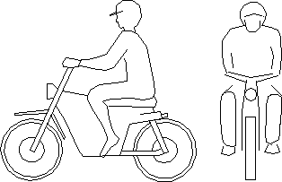 Planos de Motociclista, en alzado – Personas