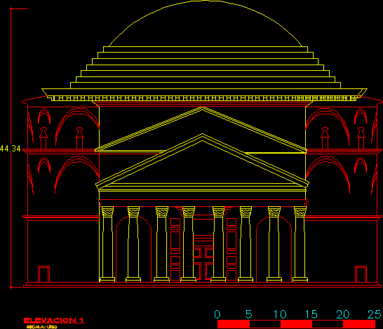 Planos de Panteon romano elevaciones, en Iglesias y templos – Historia