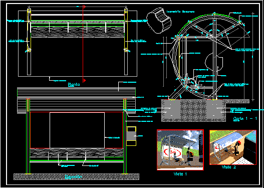 imagen Parada circular de bus, en Transferencia peatón - vehículo paradores - Equipamiento urbano