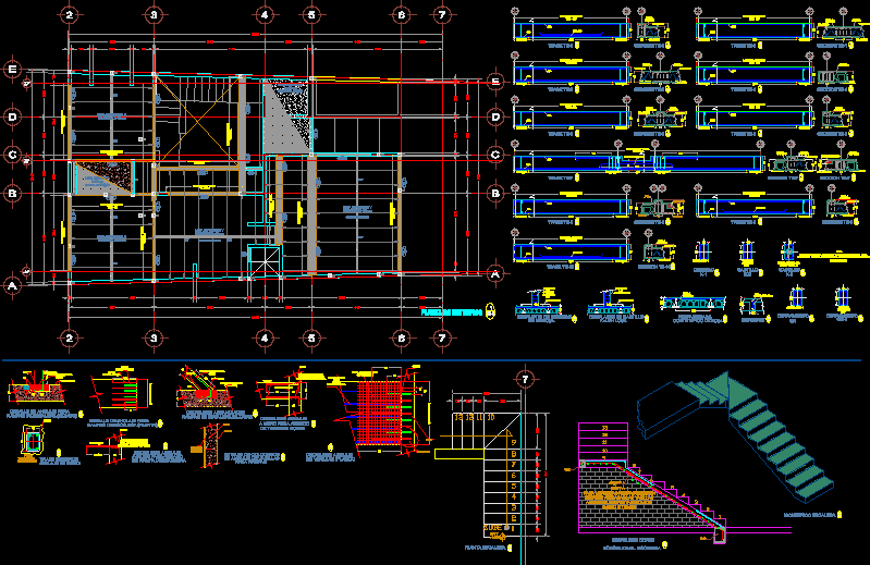 Planos de Plano de escaleras, en Proyectos de escaleras 2d – Escaleras