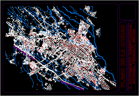 imagen Plano de la ciudad de cordoba; veracruz; méxico, en México - Diseño urbano