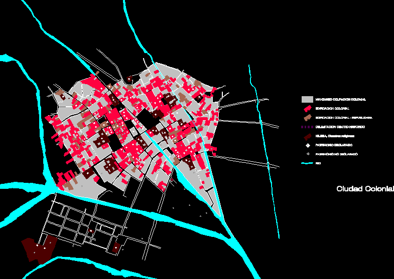 imagen Plano de la epoca colonial, en Perú - Diseño urbano