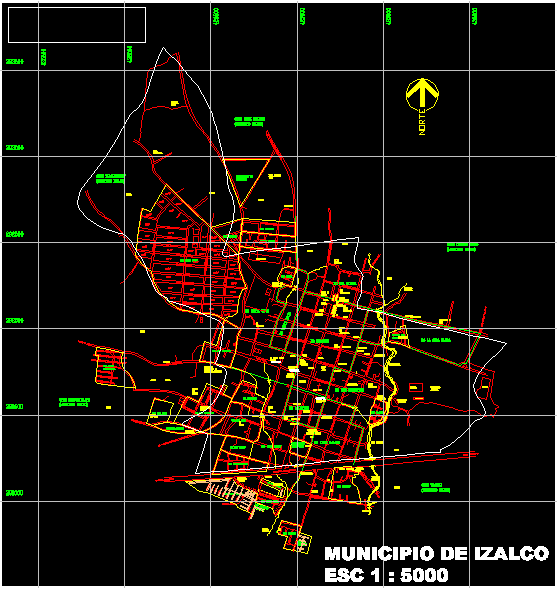 imagen Plano  de ubicacion casco urbano de izalco; sonsonate, en El salvador - Diseño urbano