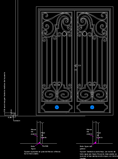 imagen Puerta artística con detalles de goteron o bota aguas, en Puertas - Aberturas