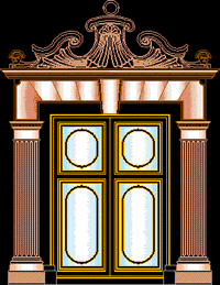 imagen Puerta principal con columnas de cantera, en Puertas especiales - Aberturas