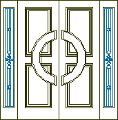 imagen Puertas con vitrales 2 hojas con 2 paños vidriados laterales y tableros, en Puertas - Aberturas