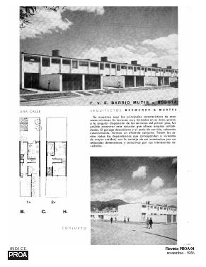 Planos de Revista proa 94 – fomento de la vivienda economica – noviembre de 1955, en Colombia – Diseño urbano