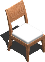 Planos de Silla de madera con tapizado – 3d, en Sillas 3d – Muebles equipamiento