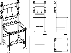 Planos de Silla de madera, en Sillas 2d – Muebles equipamiento