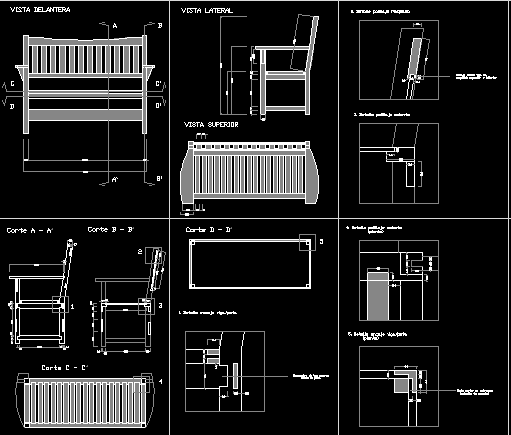 Planos de Silla madera, en Sillones 2d – Muebles equipamiento