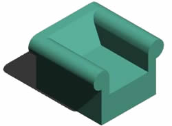 Planos de Sillón sofá 3d, en Sillones 3d – Muebles equipamiento