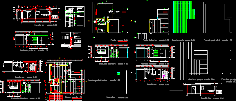 Planos de Sistema con muros de bloques  y losetas prefabricadas, en Prefabricados de hormigón – Sistemas constructivos