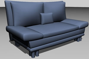 Sofá 3d con materiales aplicados, en Sillones 3d – Muebles equipamiento