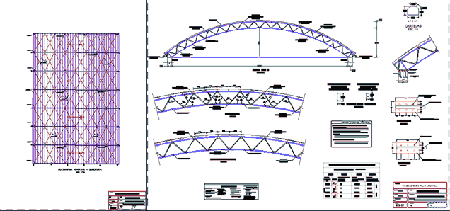 Planos de Techado de plataforma – tijeral, en Cubiertas – estructuras – Detalles constructivos