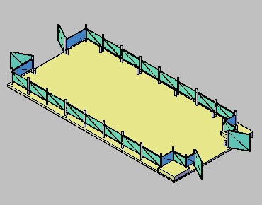 imagen Terraza con cerco de cristal 3d, en Paños acristalados - Aberturas