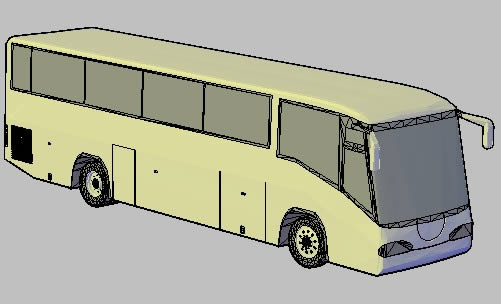 imagen Planos de Bus simple 3d en DWG AUTOCAD, Autobuses - Medios de transporte