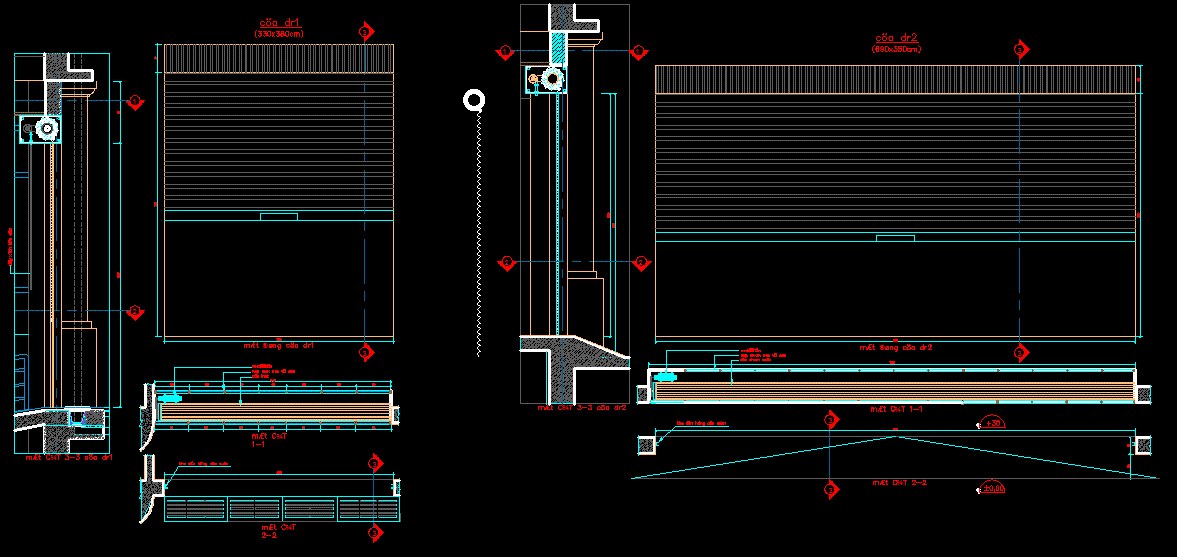 imagen Planos de Cortina - puerta en DWG AUTOCAD, Cortinados - Aberturas