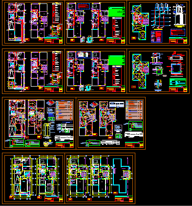 imagen Planos de Edificio de 4 pisos mas azotea - arequipa en DWG AUTOCAD, Vivienda multifamiliar - condominios - Proyectos