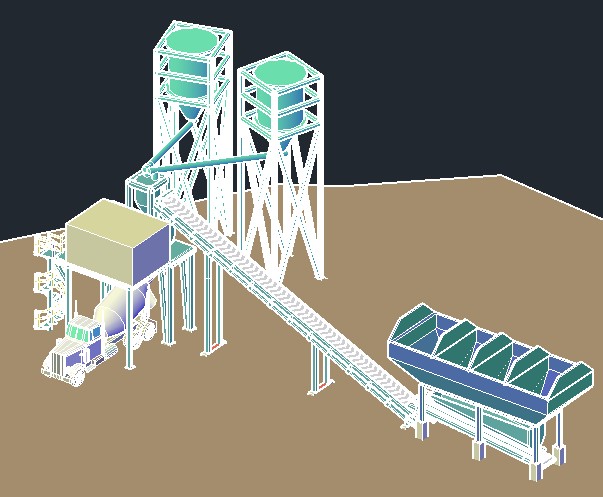 Planos de Planta mezcladora concreto en DWG AUTOCAD, Maquinaria - proyectos varios - Máquinas instalaciones imagen Planos de Planta mezcladora concreto en DWG AUTOCAD, Maquinaria - proyectos varios - Máquinas instalaciones