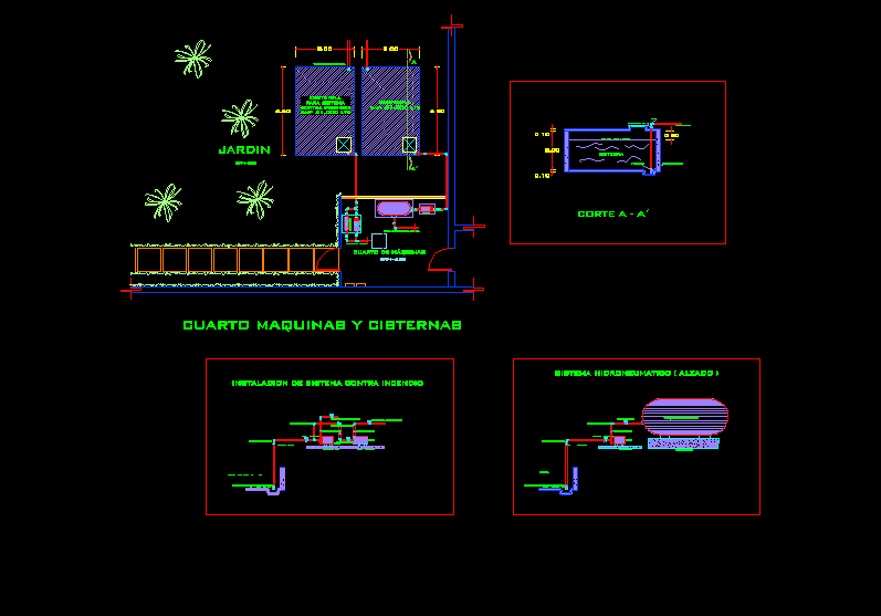 imagen Planos de Sist. vs. incendio e hidroneuma. en DWG AUTOCAD, Instalaciones contra incendios - Instalaciones