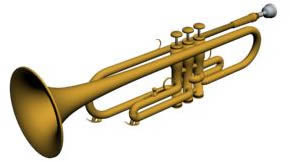 Trompeta 3d, en Instrumentos musicales – Muebles equipamiento