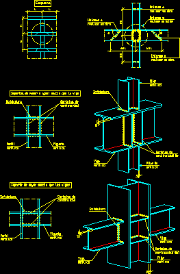 Union  entre vigas y elementos estructurales de acero, en Estructuras de acero – Detalles constructivos