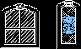 Planos de Ventanas con molduras y vitrales, en Ventanas – Aberturas